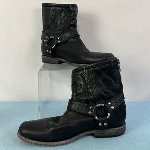 Frye Black Vintage Low Harness Boots